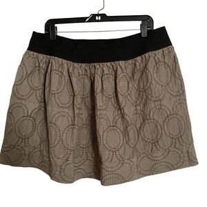 Simply Vera Vera Wang Mini Skirt Womens Size XL 16 18 Tan Embroidered Elastic